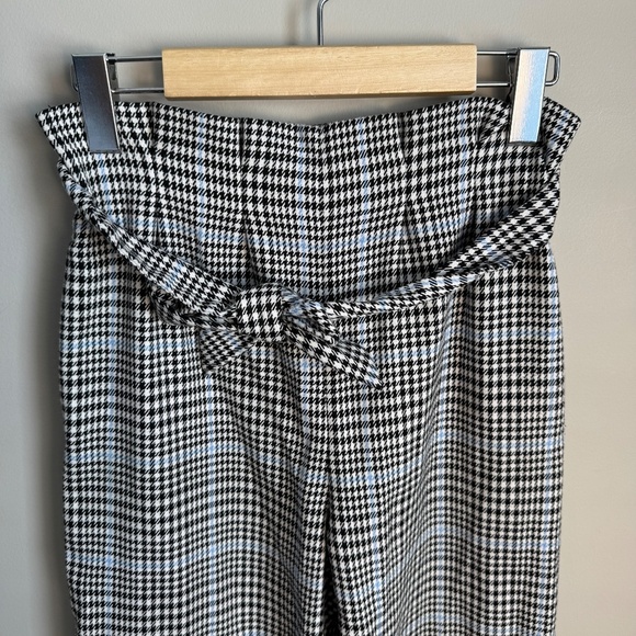 H&M Girl's Pull-On Houndstooth‎ Plaid Tie-Belt Pants Black & White Size Girls 16 - Picture 3 of 12